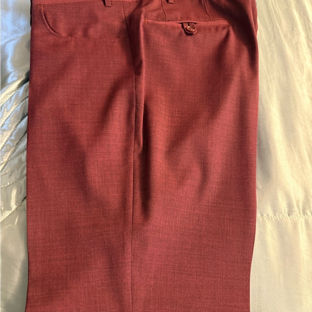 Canali Burgundy Wool Trousers